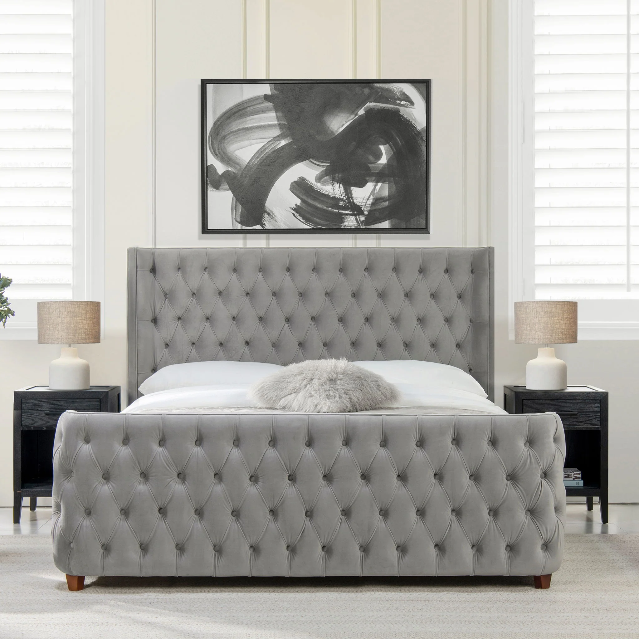 Brooklyn - Tufted Panel Bed Headboard And Footboard Set - Image 11