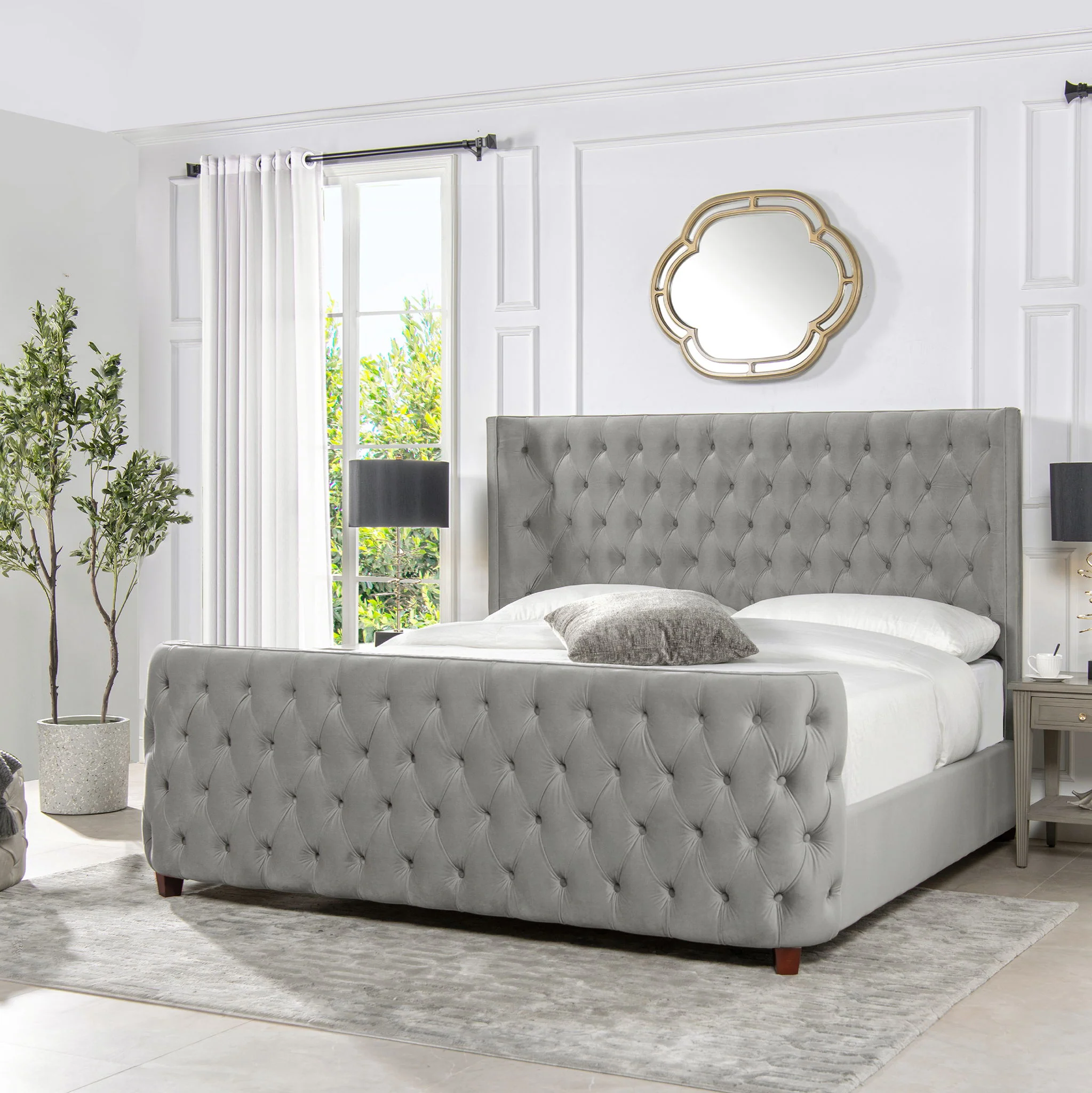 Brooklyn - Tufted Panel Bed Headboard And Footboard Set - Image 3