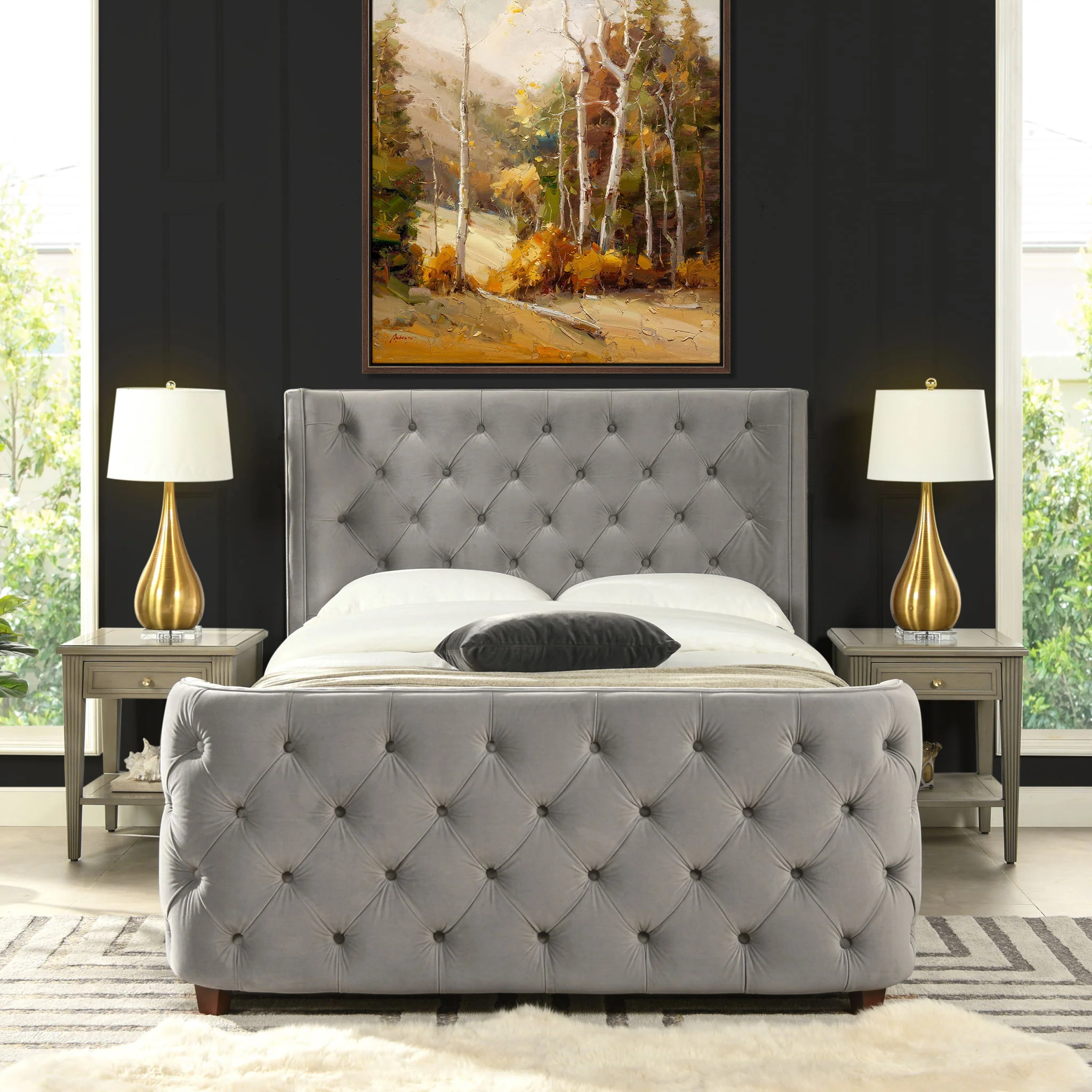 Brooklyn - Tufted Panel Bed Headboard And Footboard Set - Image 56