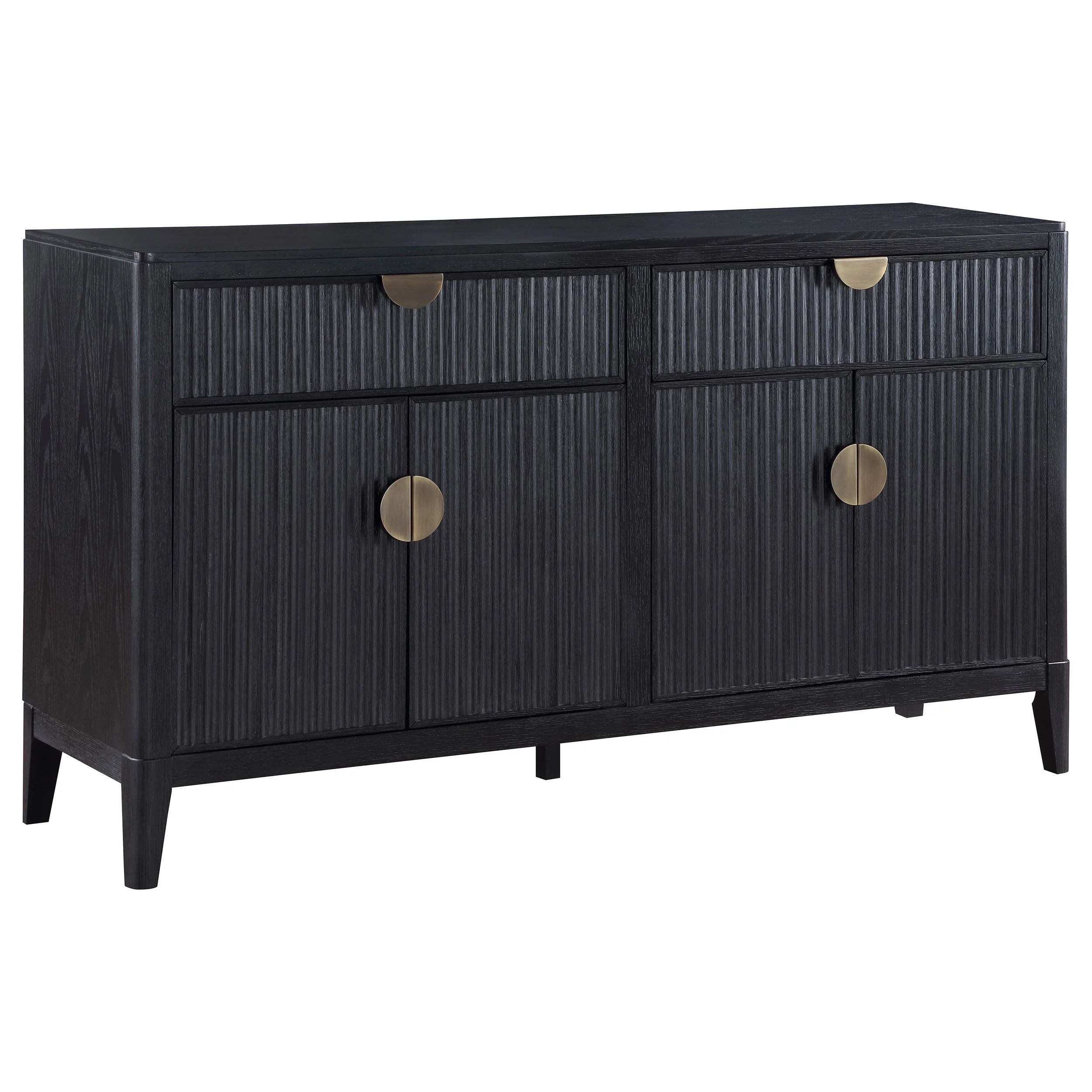 Brookmead - 4 Door Sideboard Buffet Storage Cabinet - Black - Image 14