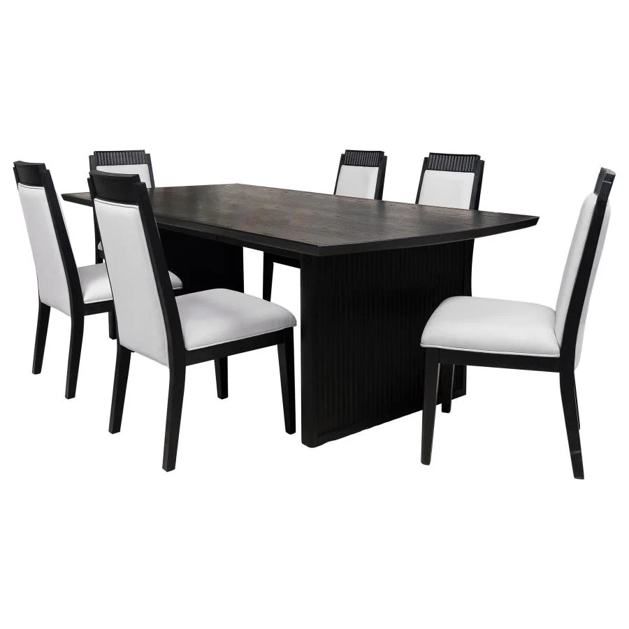 Brookmead Extension Leaf Dining Table Set Black - Image 2