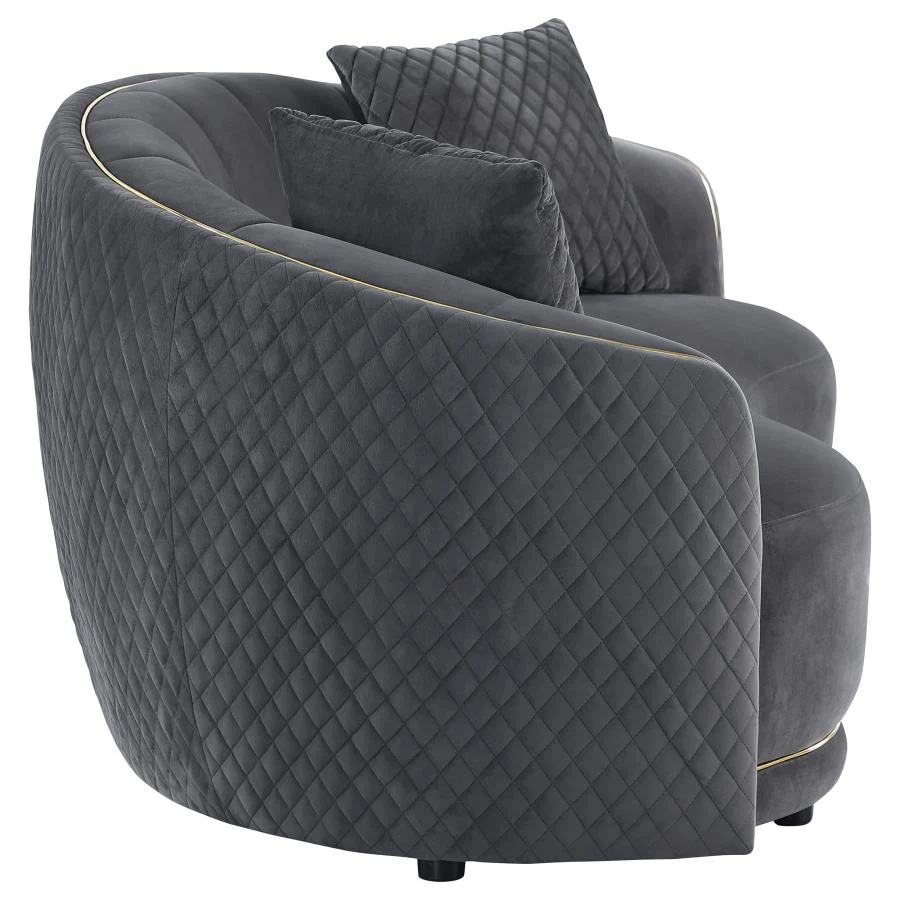 Brookside - 2 Piece Velvet Upholstered Sofa Set - Dark Gray - Image 10