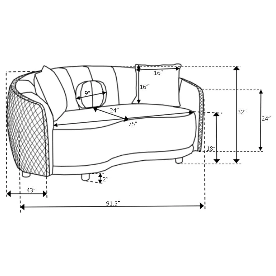 Brookside - 2 Piece Velvet Upholstered Sofa Set - Dark Gray - Image 14