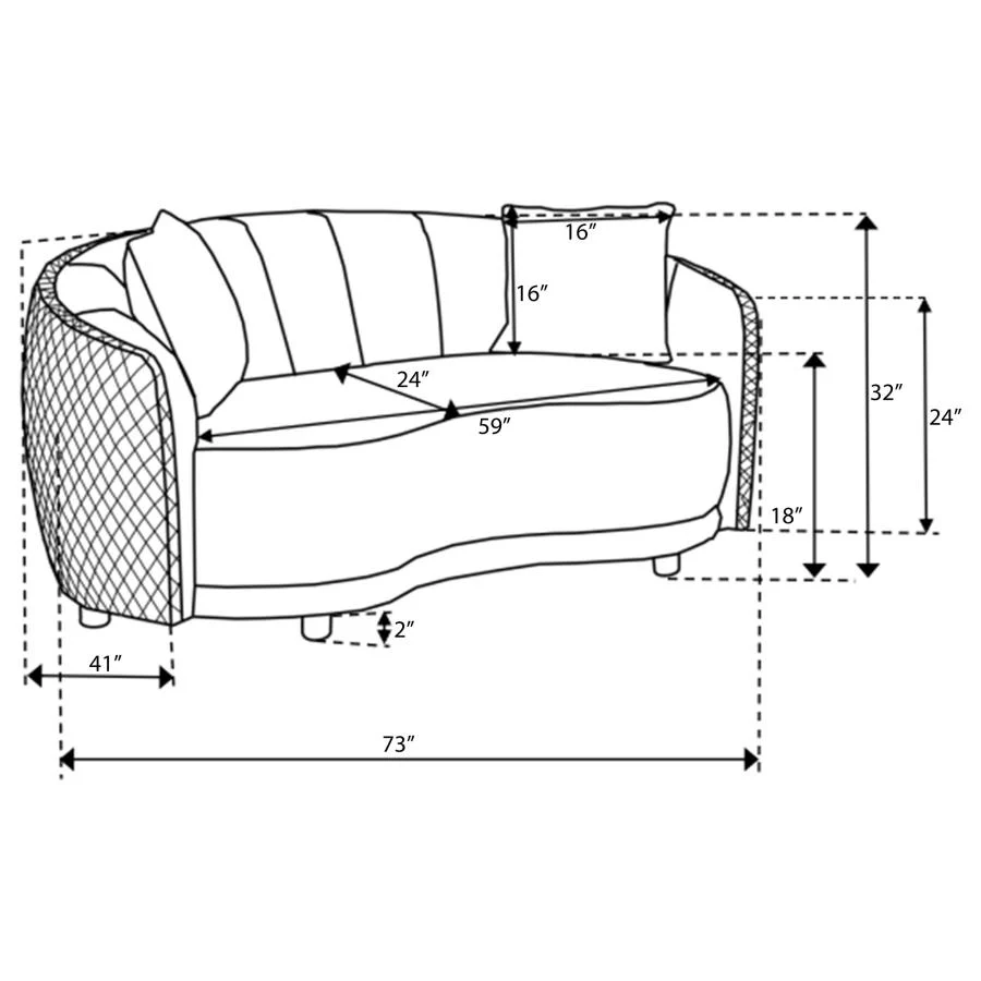 Brookside - 2 Piece Velvet Upholstered Sofa Set - Dark Gray - Image 15