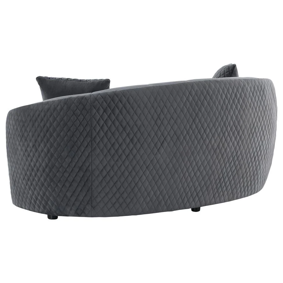 Brookside - 2 Piece Velvet Upholstered Sofa Set - Dark Gray - Image 9