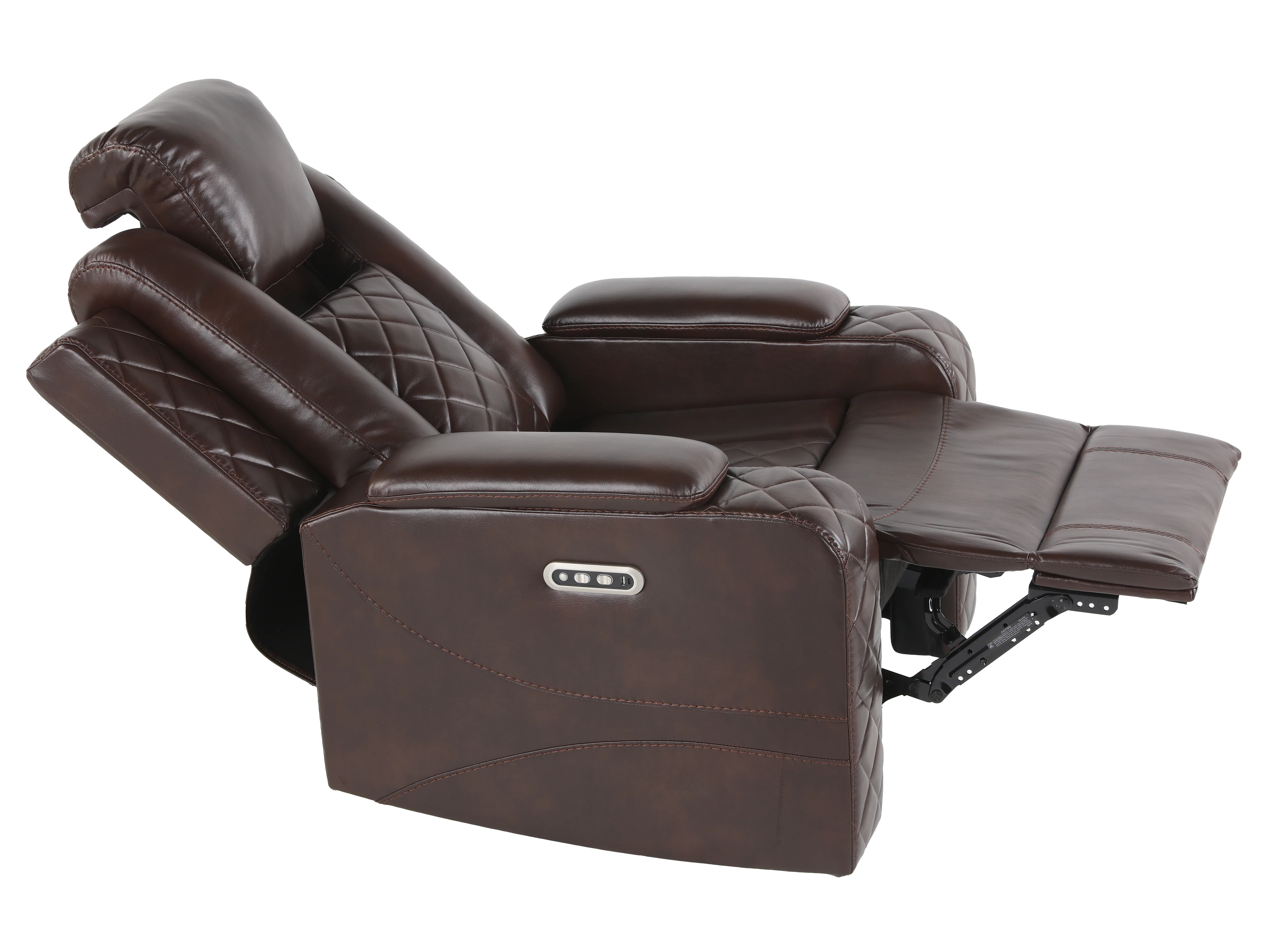Brown 3 Piece Power Reclining Living Room Set w/ Power Headrests, LED, USB & Console Audio - Image 8