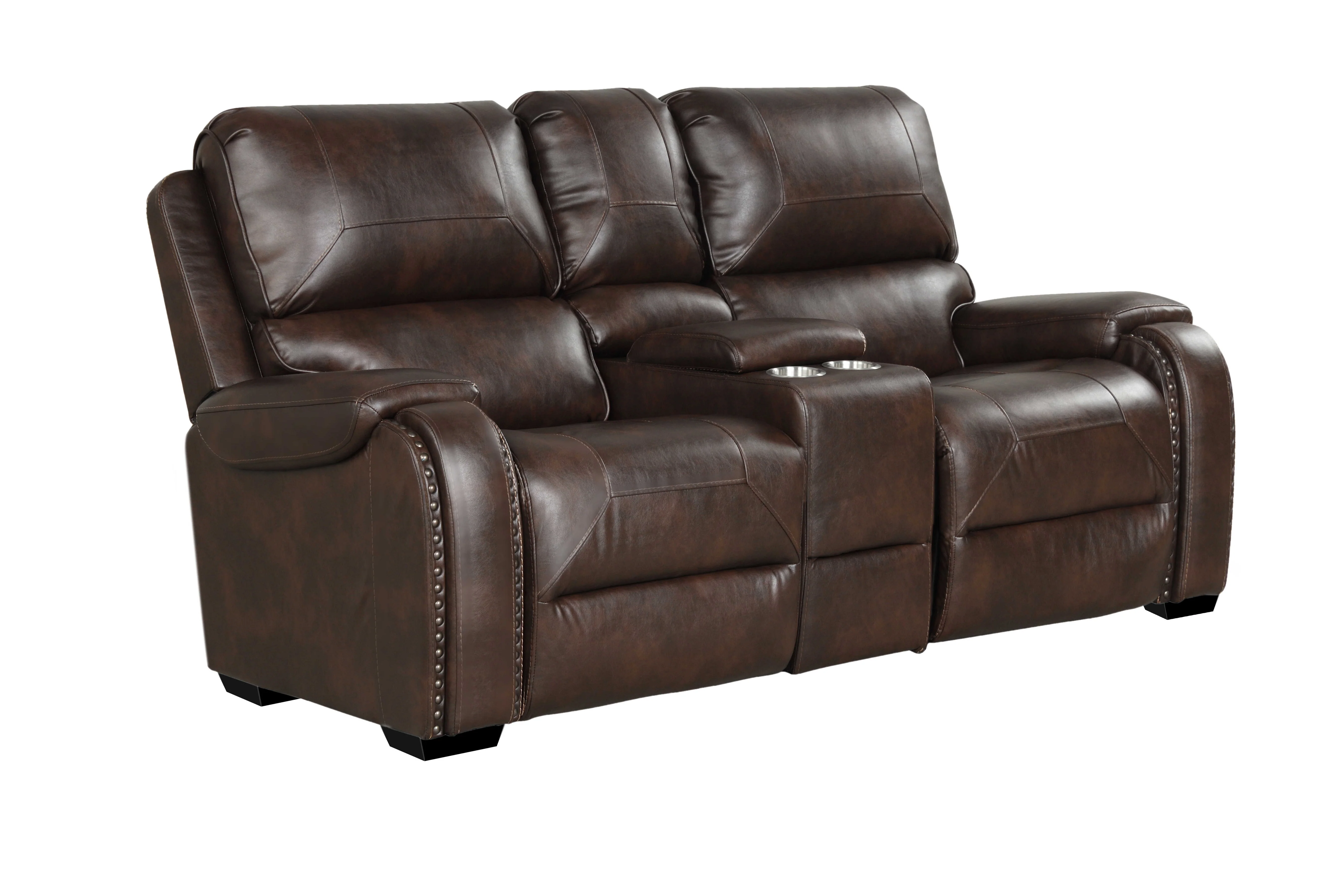Brown Air-Leather 3-Piece Power Reclining Living Room Set - Image 3