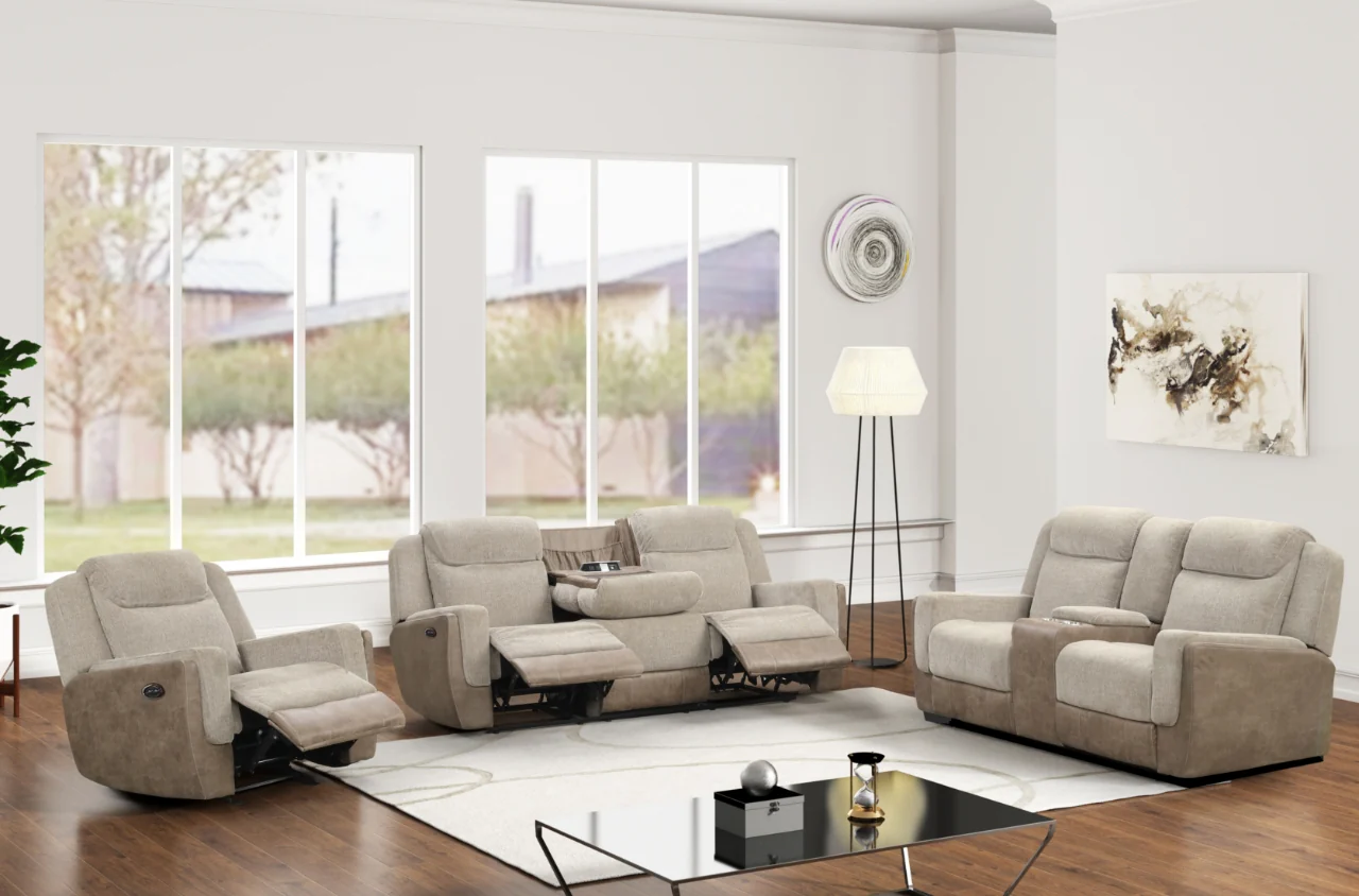Brown Power Reclining 3-Piece Living Room Set with USB Charging – Sofa, Loveseat & Recliner - Image 7