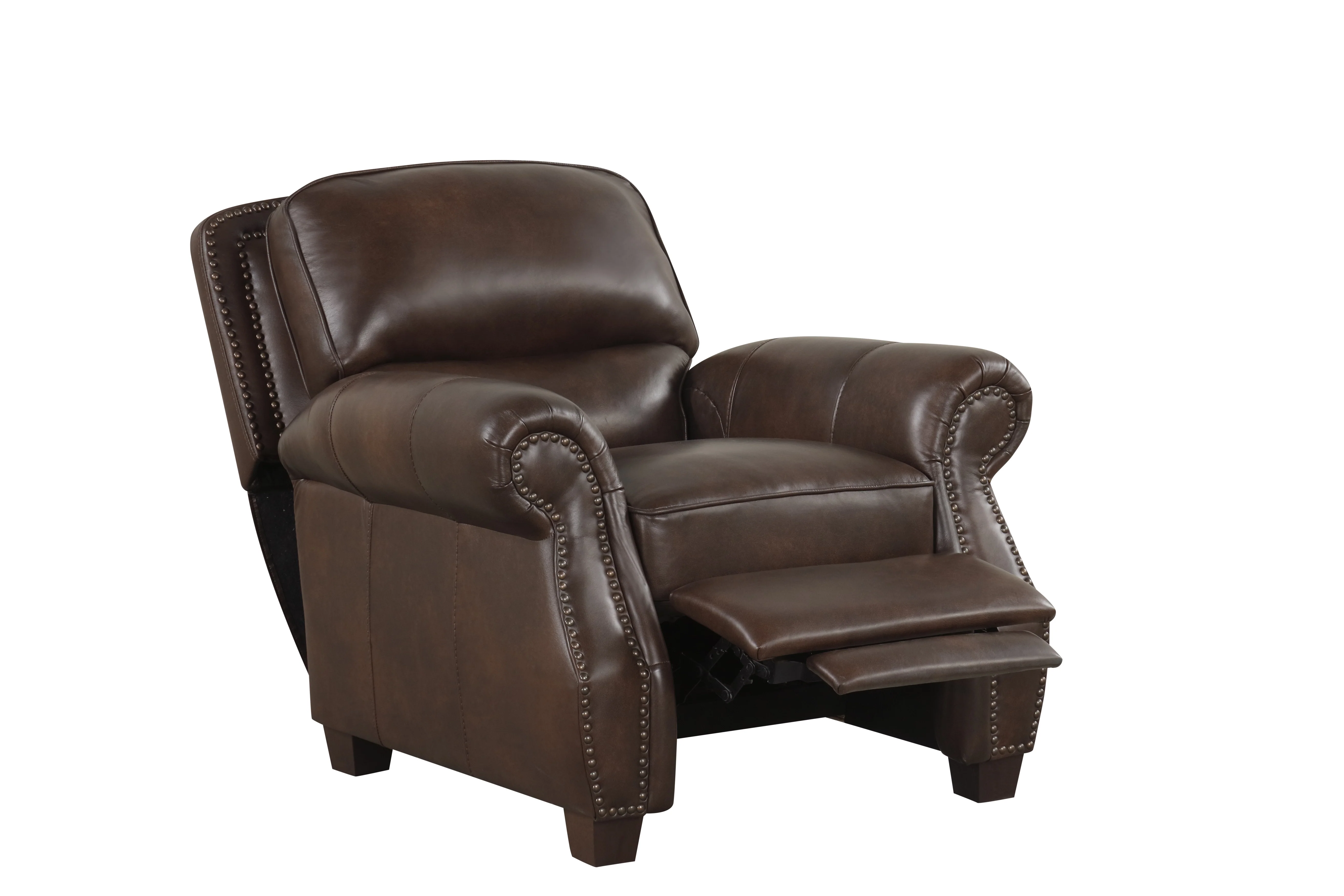Brown Top Grain Leather Sofa, Loveseat & Push Back Recliner Living Room Set - Image 7