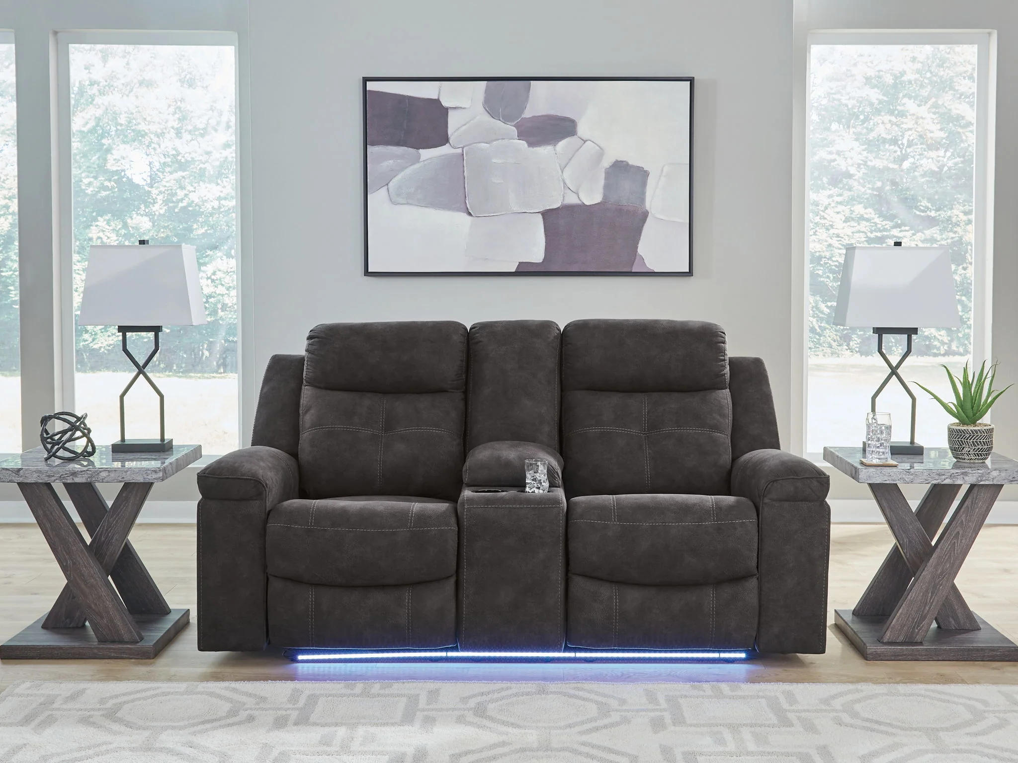 Brysonview - Double Reclining Loveseat With Console - Charcoal - Image 7