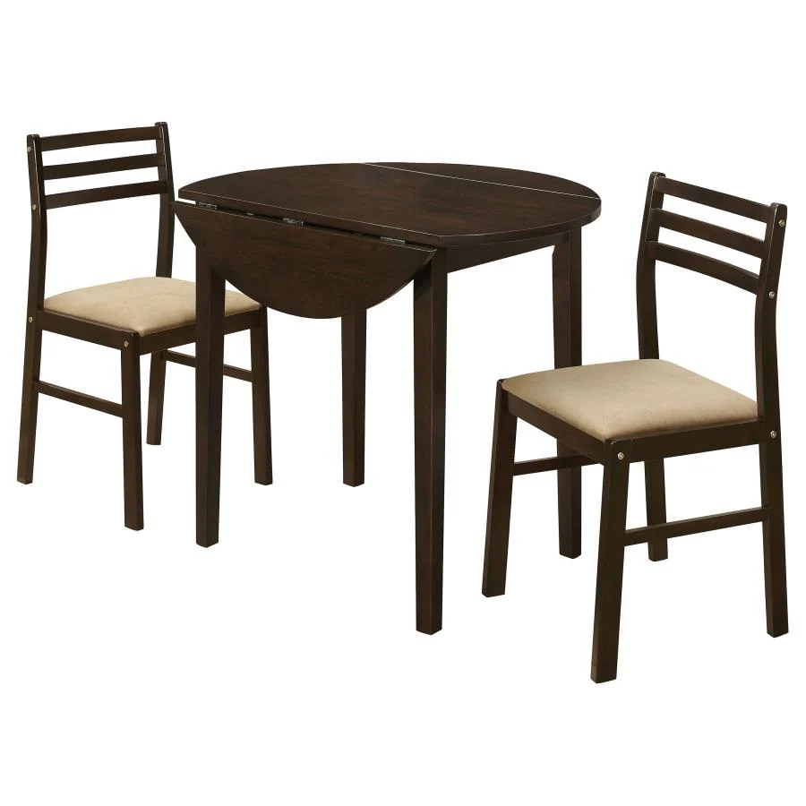 Bucknell - 3 Piece Round Drop Leaf Dining Table Set - Image 2
