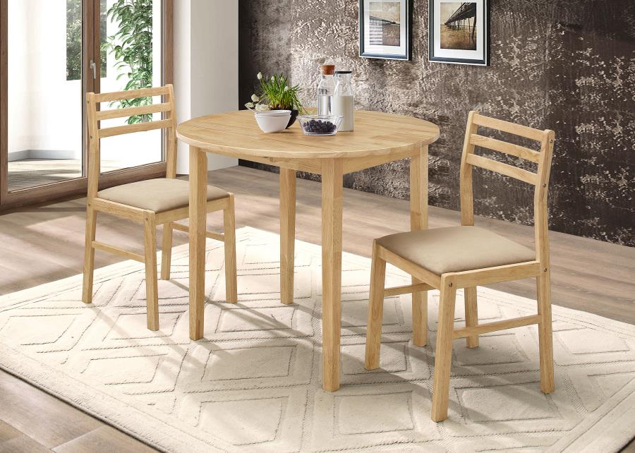 Bucknell - 3 Piece Round Drop Leaf Dining Table Set - Image 3