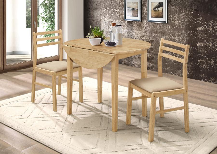 Bucknell - 3 Piece Round Drop Leaf Dining Table Set - Image 5