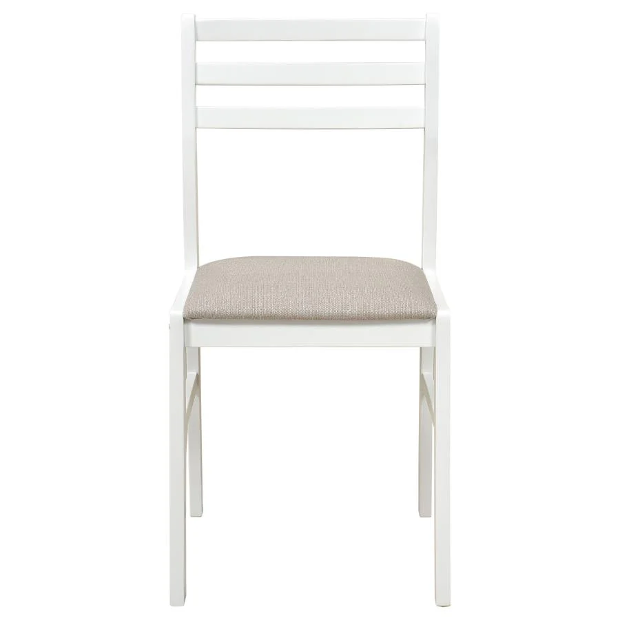 Bucknell - 3 Piece Round Drop Leaf Dining Table Set - White - Image 9