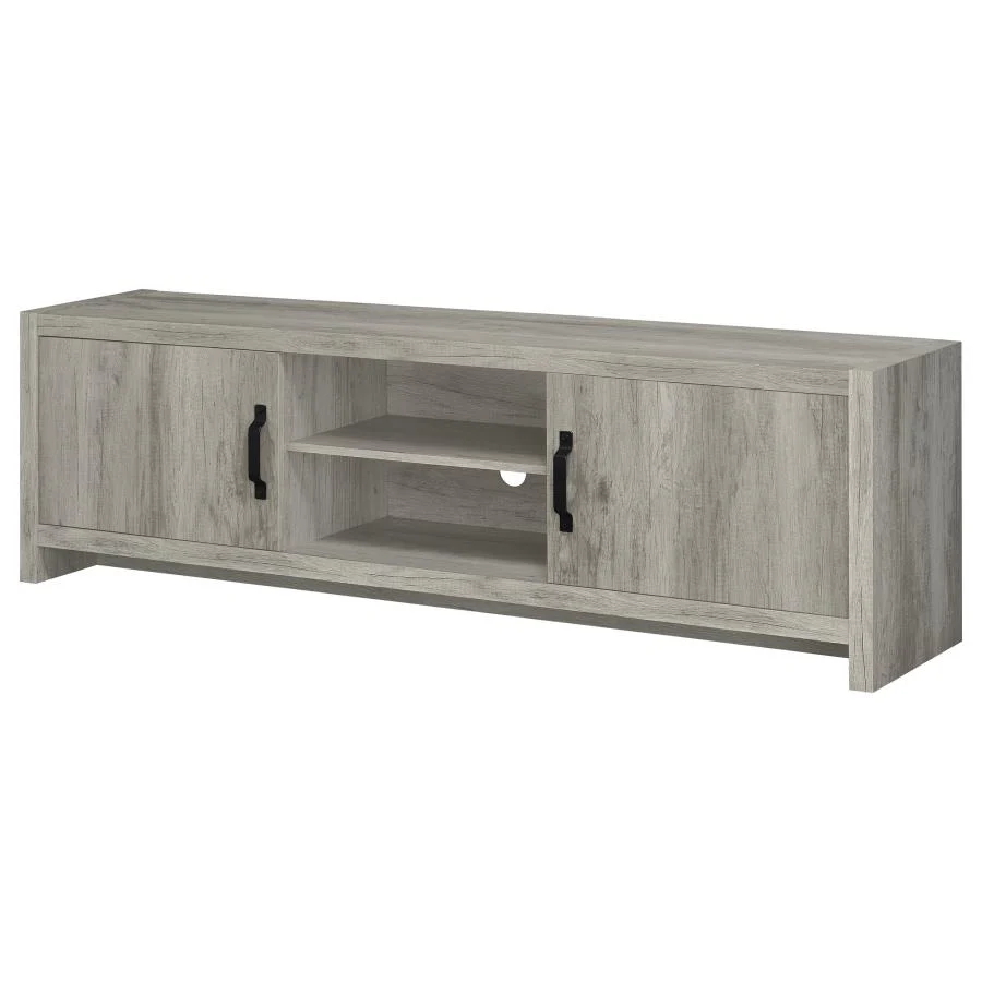 Burke - 2 Door Engineered Wood TV Stand - Gray Driftwood - Image 5
