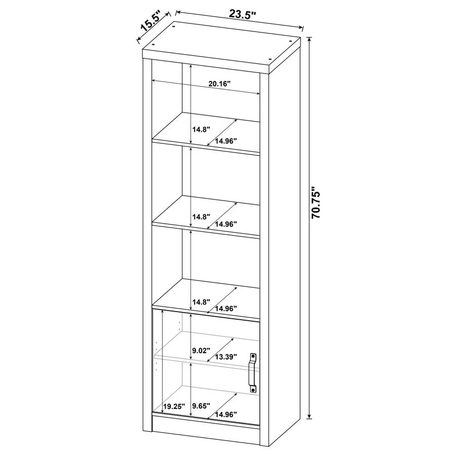 Burke - 3-Shelf Engineered Wood Media Tower - Gray Driftwood - Image 10