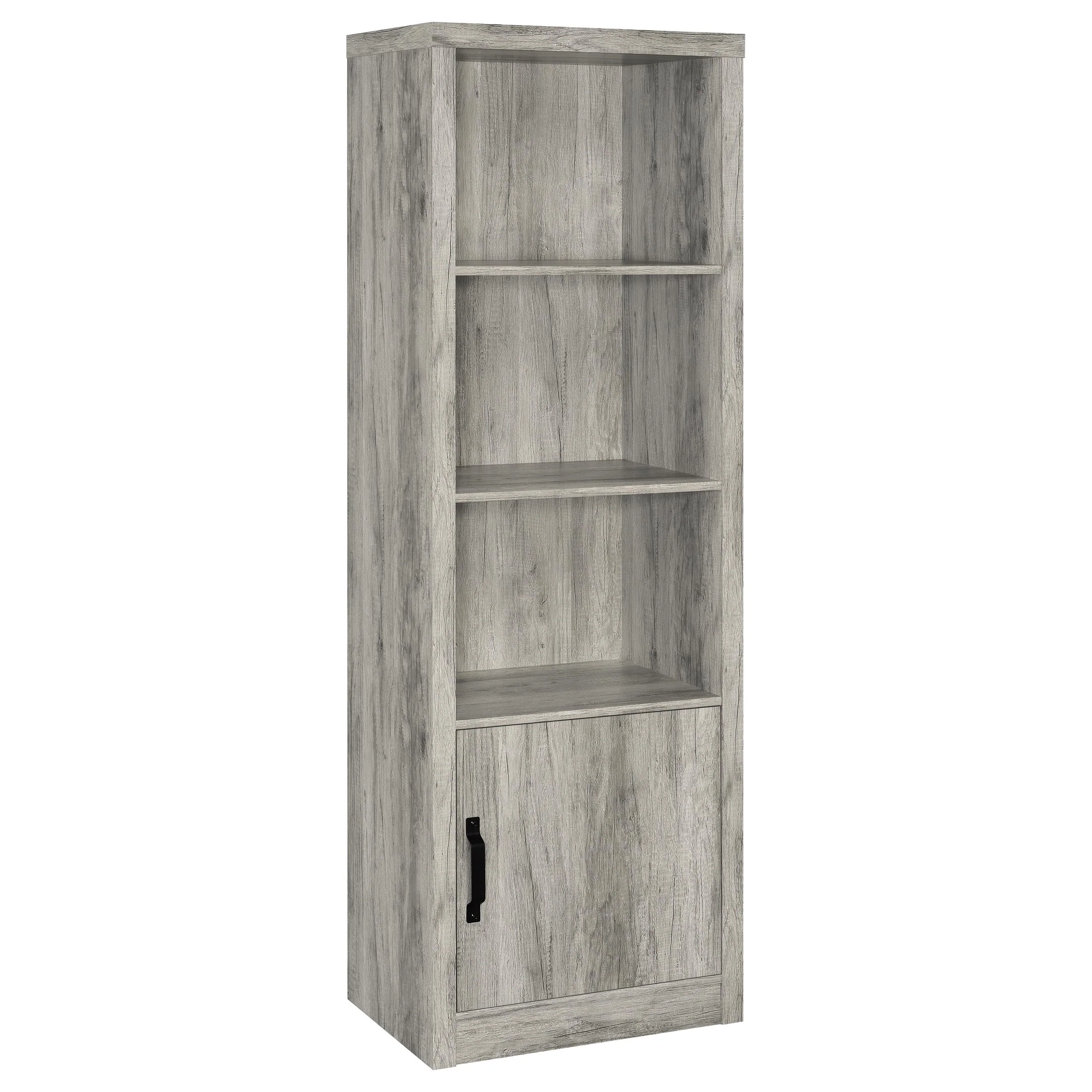 Burke - 3-Shelf Engineered Wood Media Tower - Gray Driftwood - Image 13