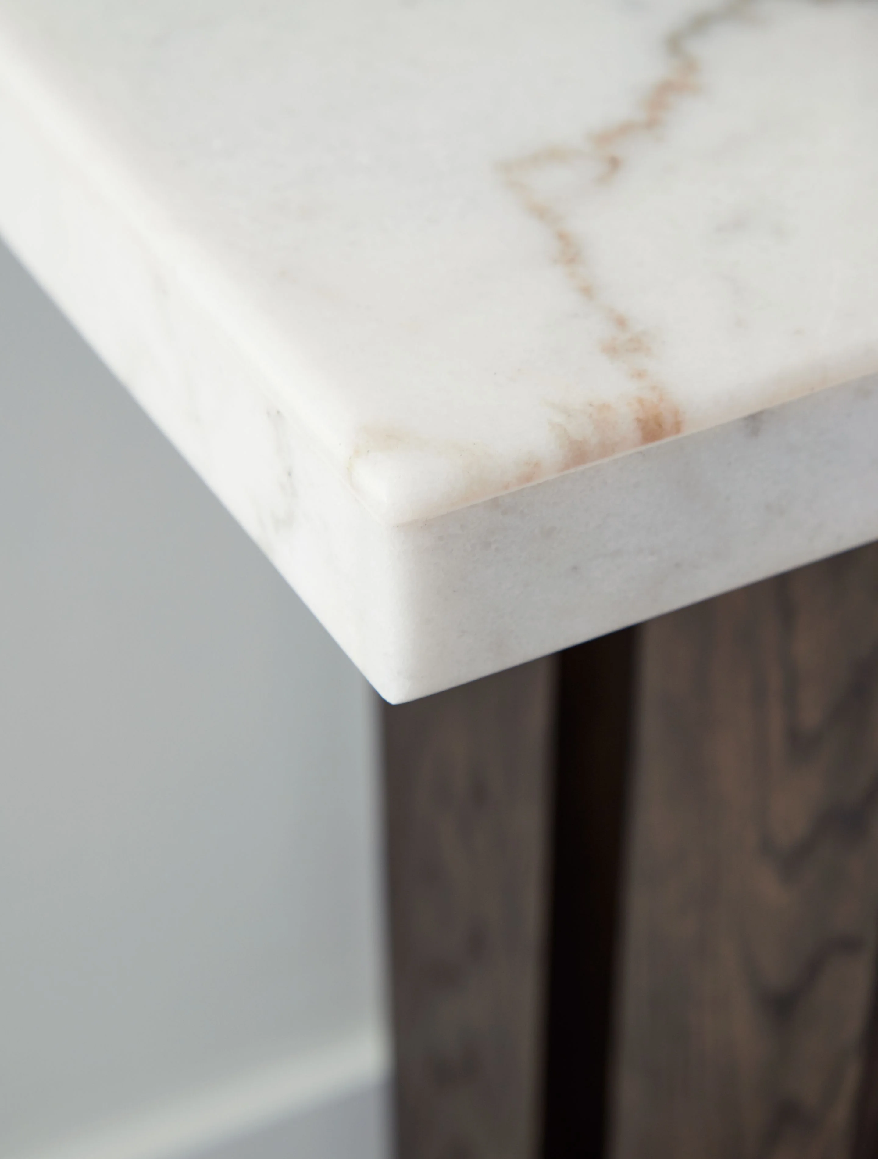 Burkhaus - Sofa Table - White / Dark Brown - Image 2