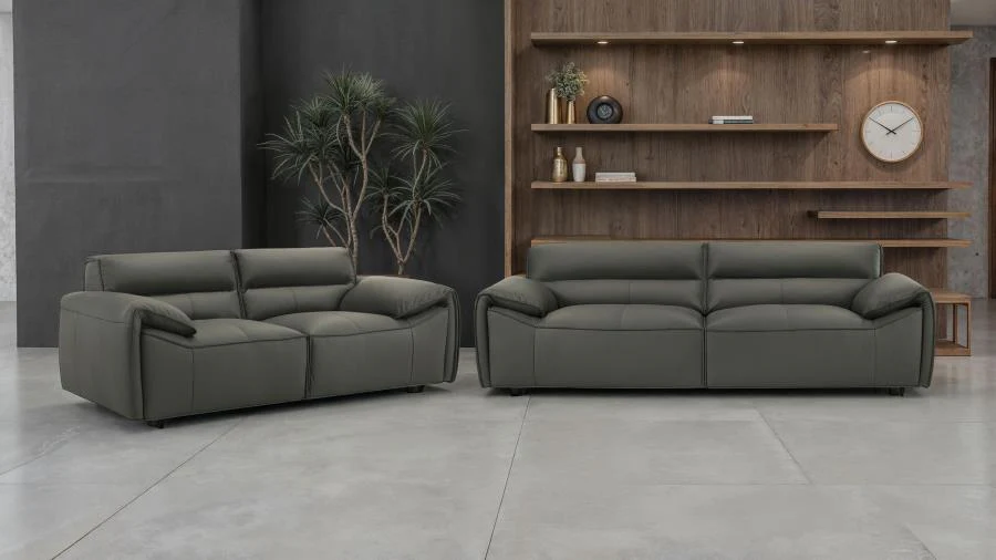 Buxton - Top Grain Leather Upholstered Loveseat - Image 26