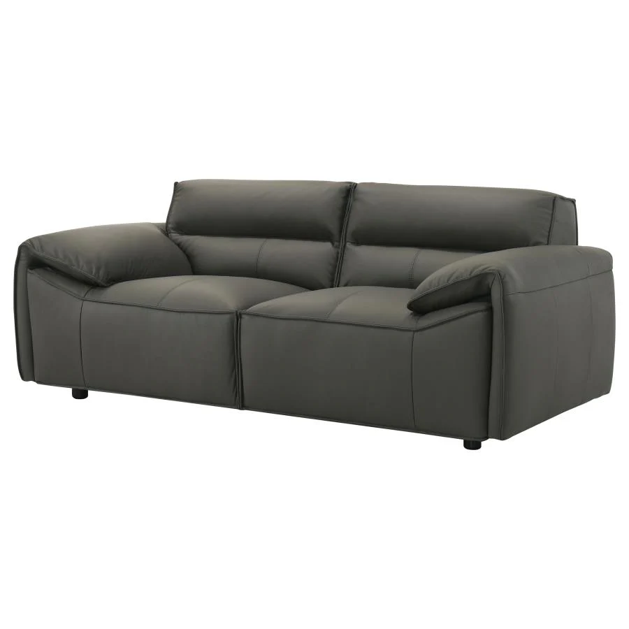 Buxton - Top Grain Leather Upholstered Loveseat - Image 8