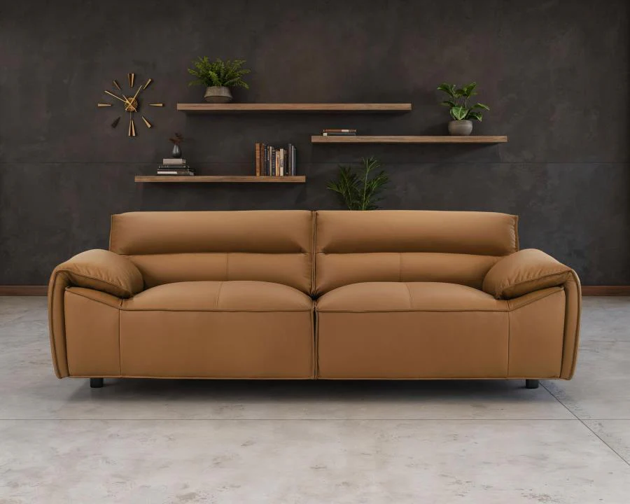 Buxton - Top Grain Leather Upholstered Sofa - Image 3