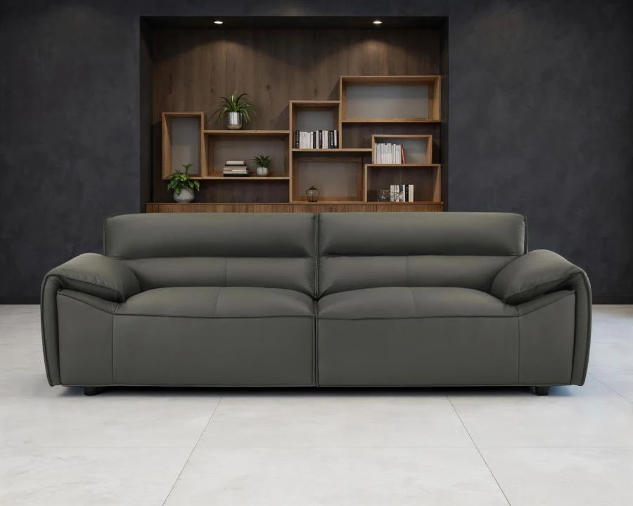 Buxton - Top Grain Leather Upholstered Sofa - Image 4