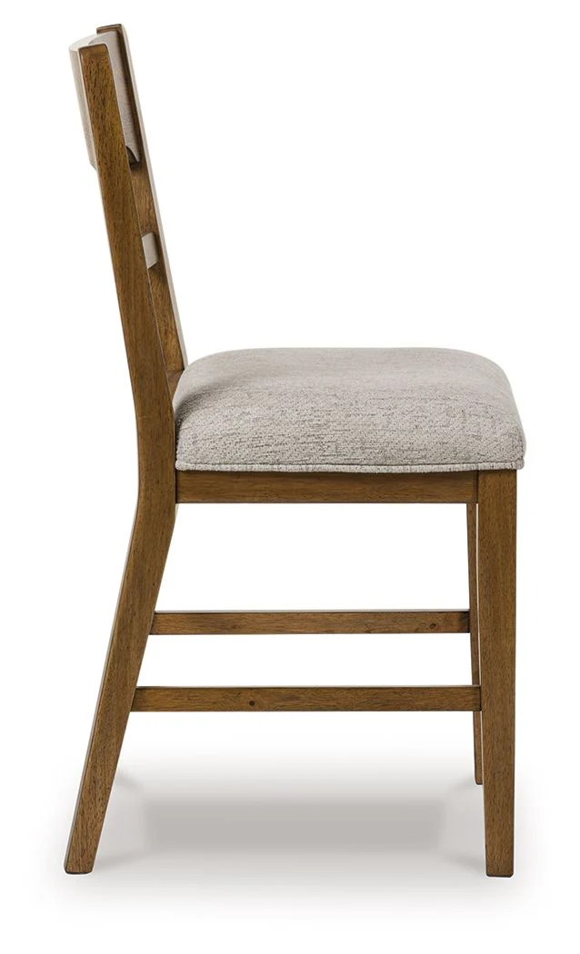Cabalynn - Upholstered Barstool (Set of 2) - Oatmeal / Light Brown - Image 2
