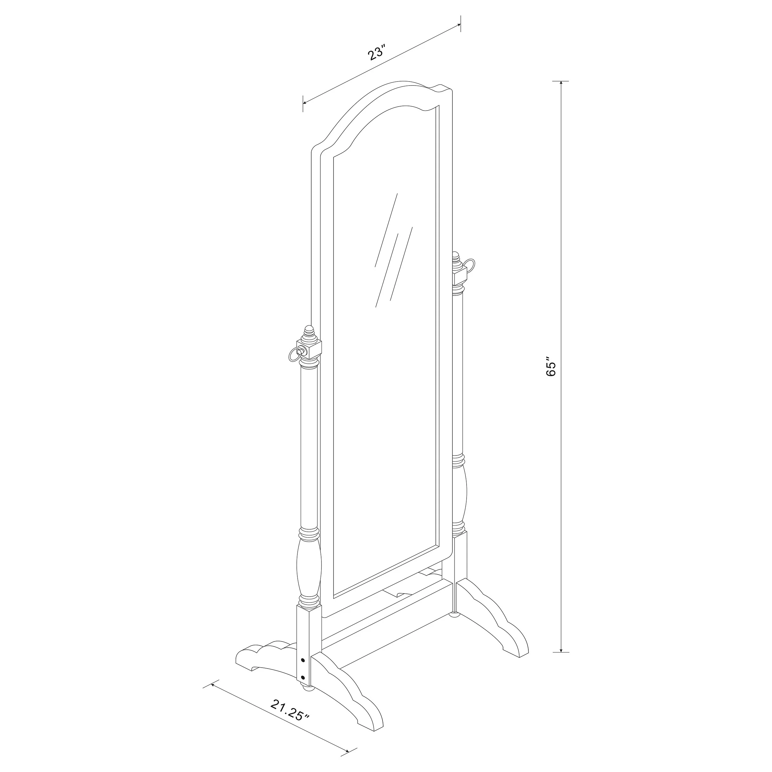 Cabot Wood Adjustable Full Length Cheval Mirror Merlot - Image 4