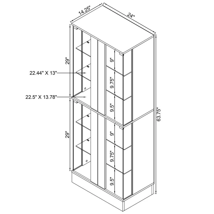 Cabra - 4-door LED Curio Display Cabinet - Image 26