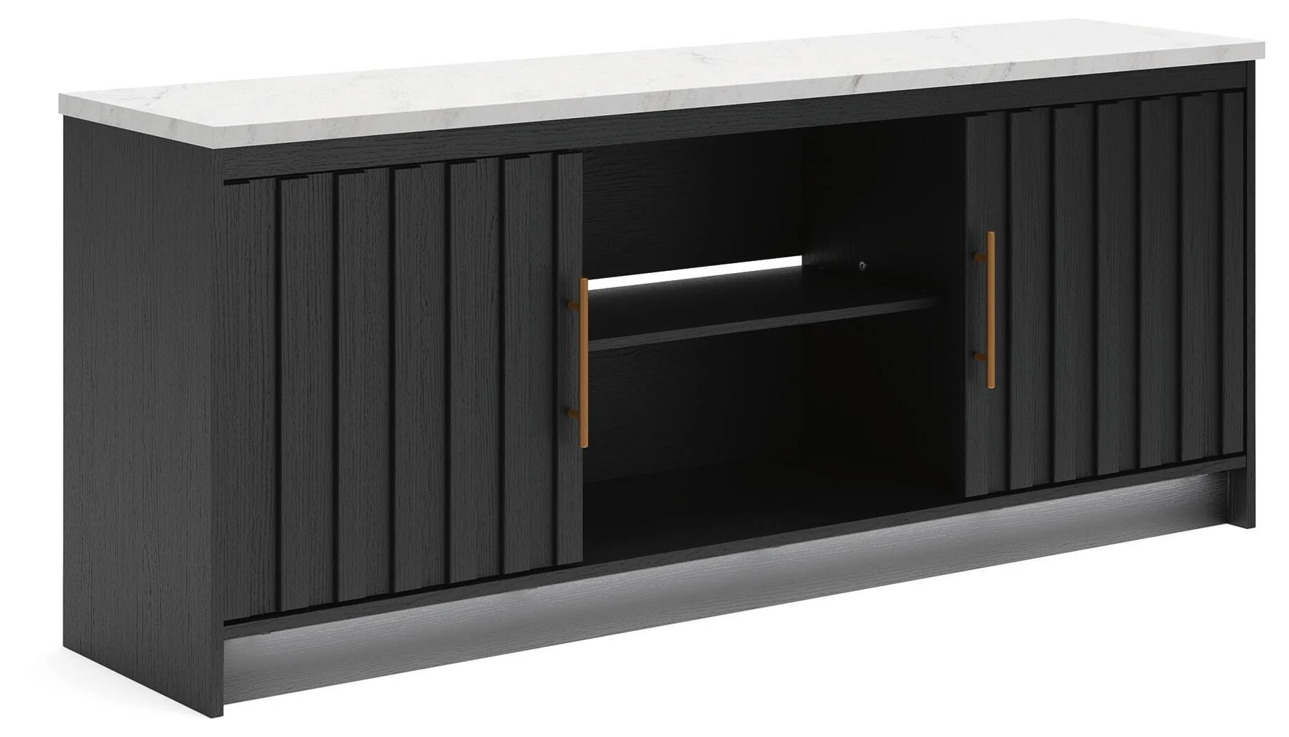 Cadmori - XL TV Stand With Fireplace Option - Black / White - Image 5