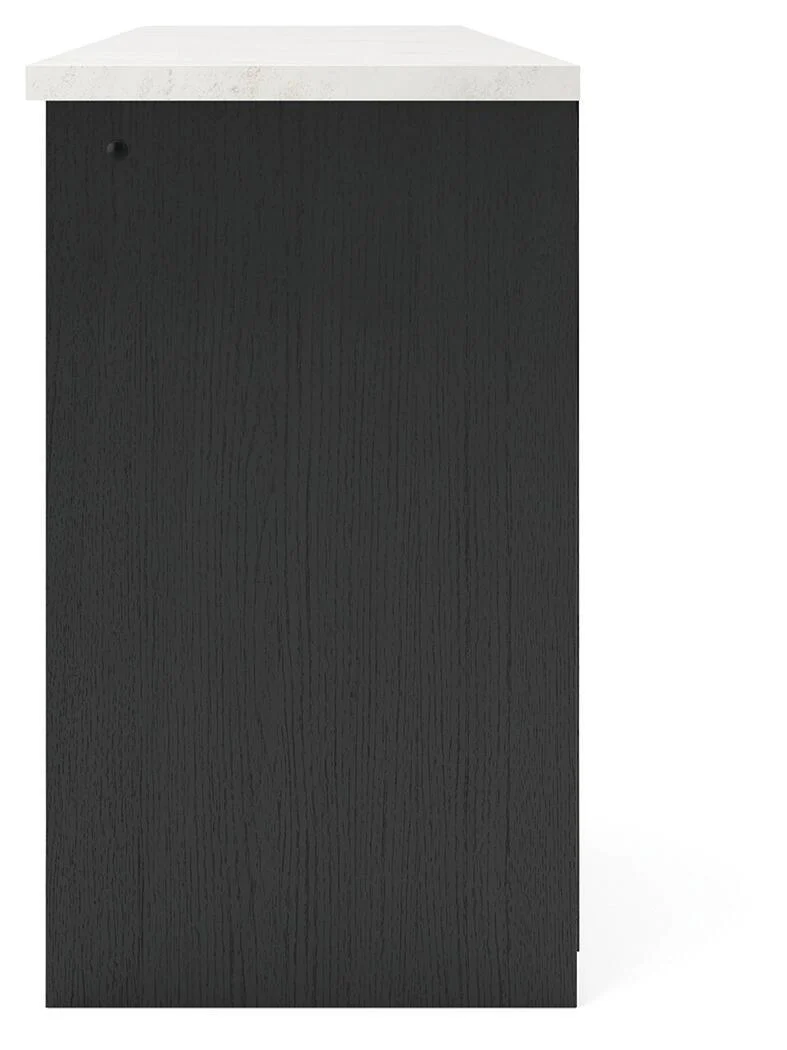Cadmori - XL TV Stand With Fireplace Option - Black / White - Image 8