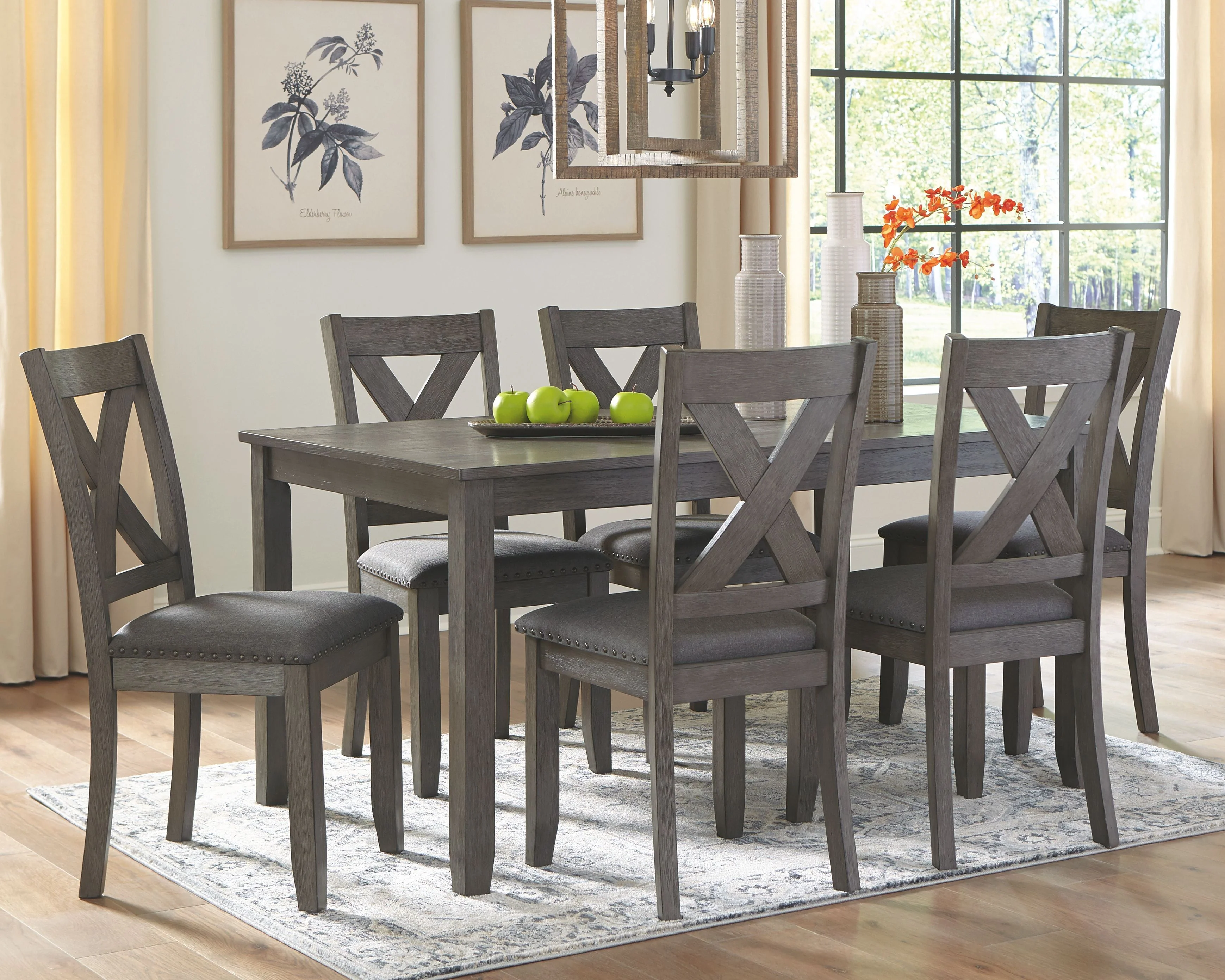 Caitbrook - RECT DRM Table Set (Set of 7) - Gray - Image 3