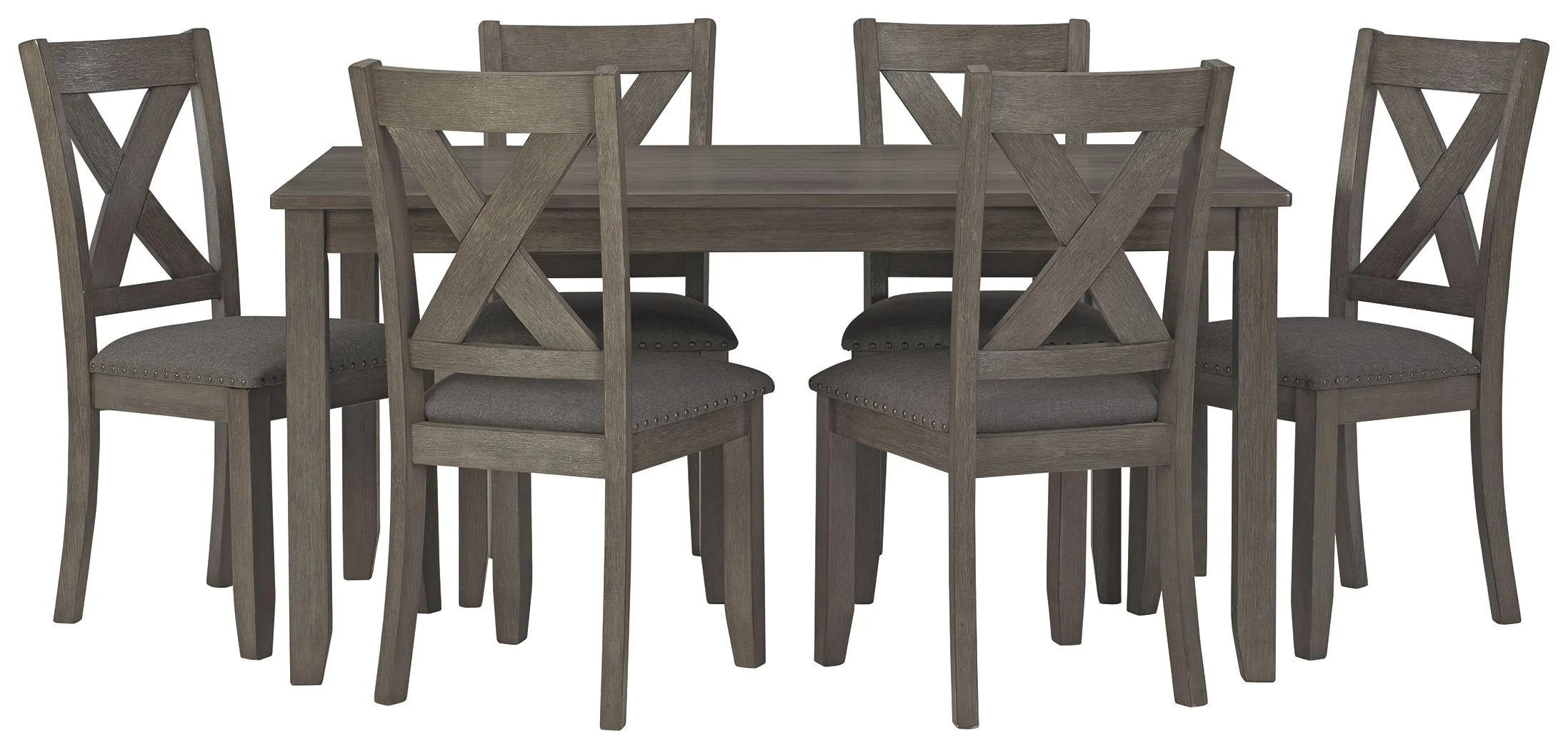 Caitbrook - RECT DRM Table Set (Set of 7) - Gray - Image 5