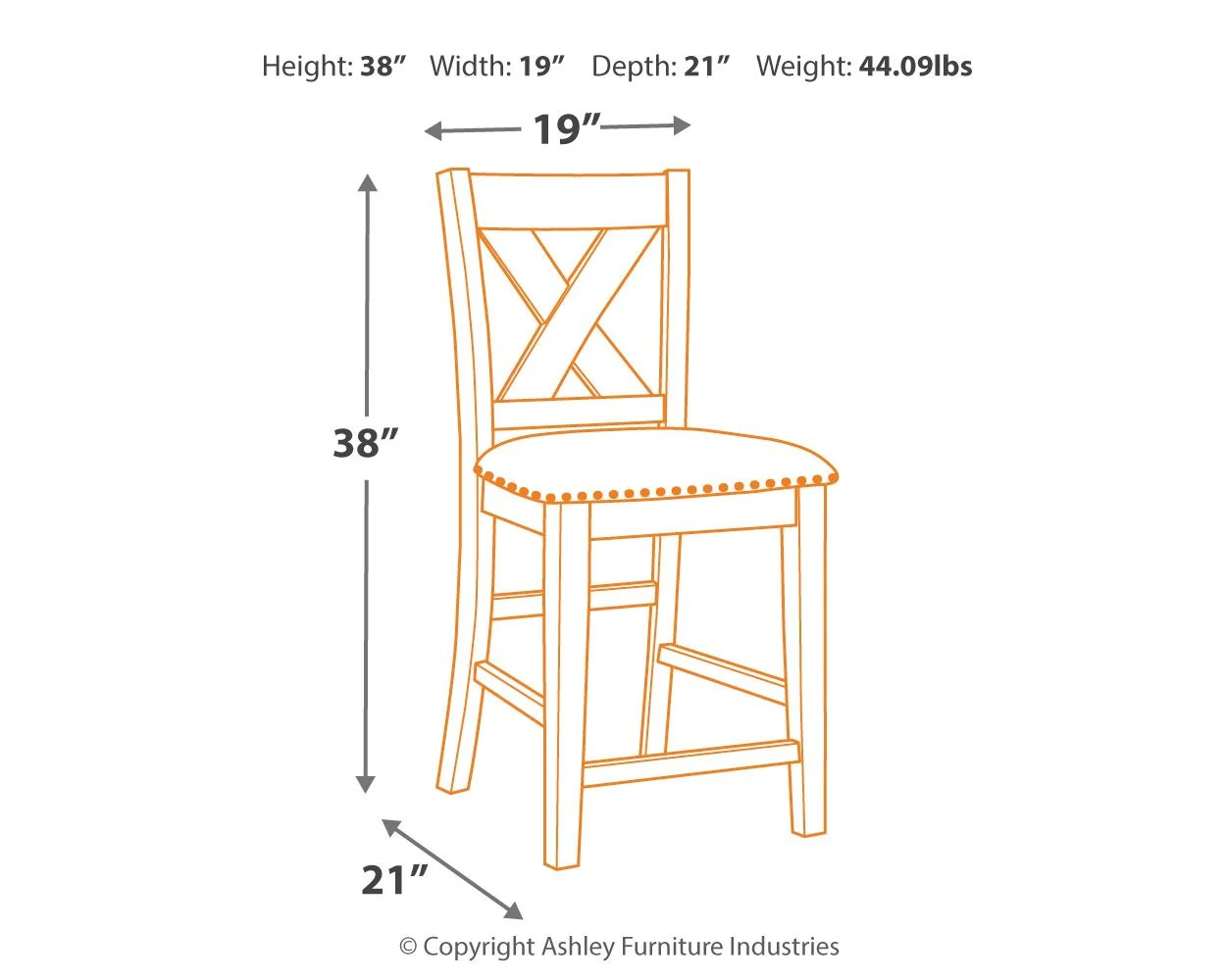 Caitbrook - Upholstered Barstool (Set of 2) - Gray - Image 4
