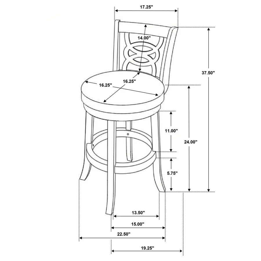 Calecita - Wood Swivel Counter Stool (Set of 2) - Image 25