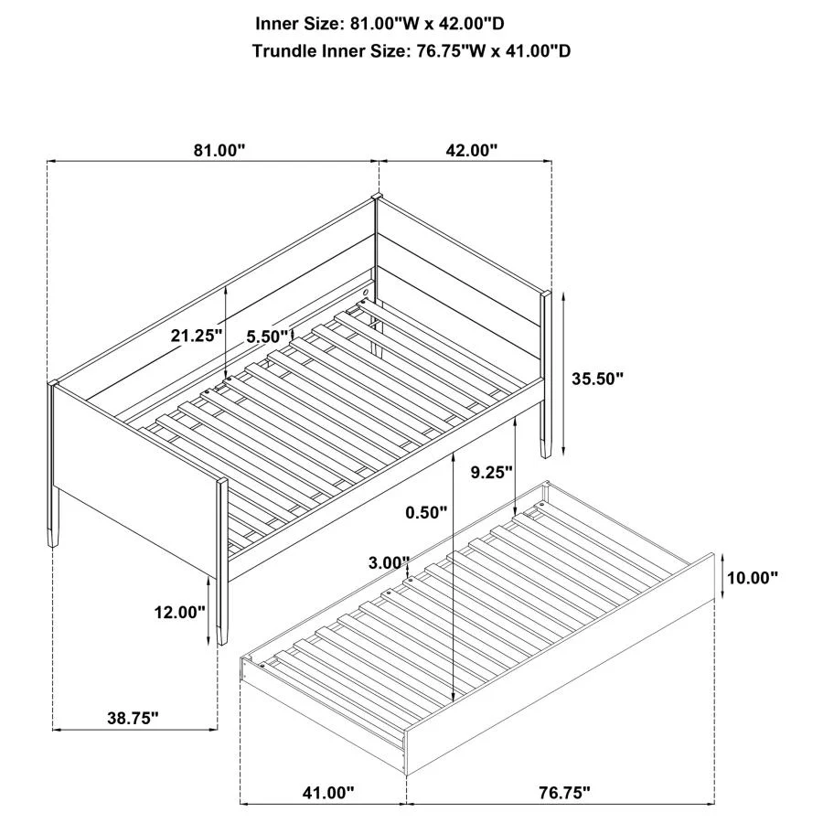 Calinda - Wood Twin Daybed With Trundle - Natural - Image 15