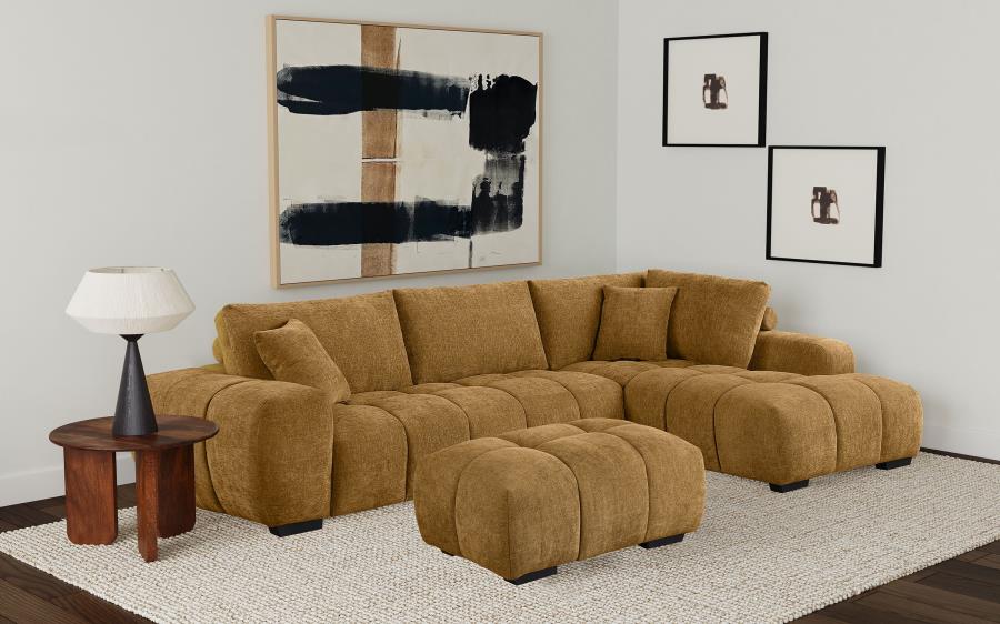 Camacho Rectangular Upholstered Tufted Ottoman Amber - Image 7