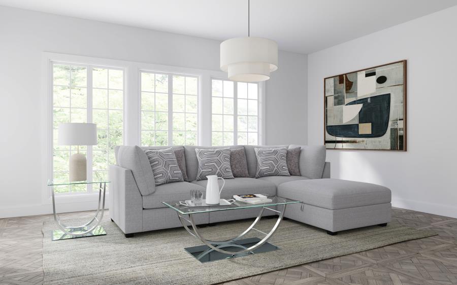 Cambria Upholstered Armless Chair Grey - Image 14