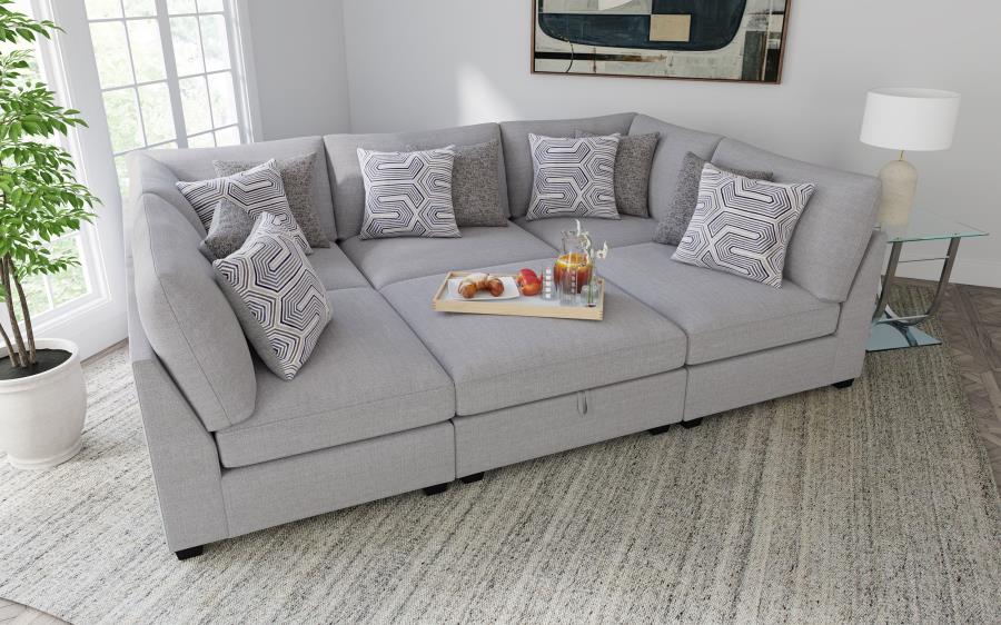 Cambria Upholstered Armless Chair Grey - Image 17