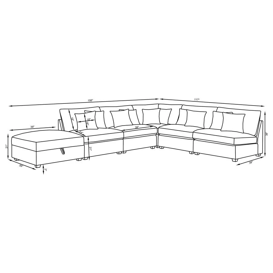 Cambria - Upholstered Modular Sectional Sofa - Image 72
