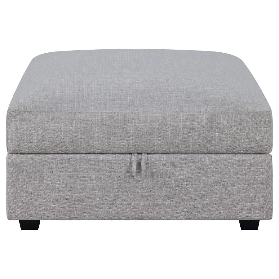 Cambria - Square Upholstered Storage Ottoman - Gray - Image 4