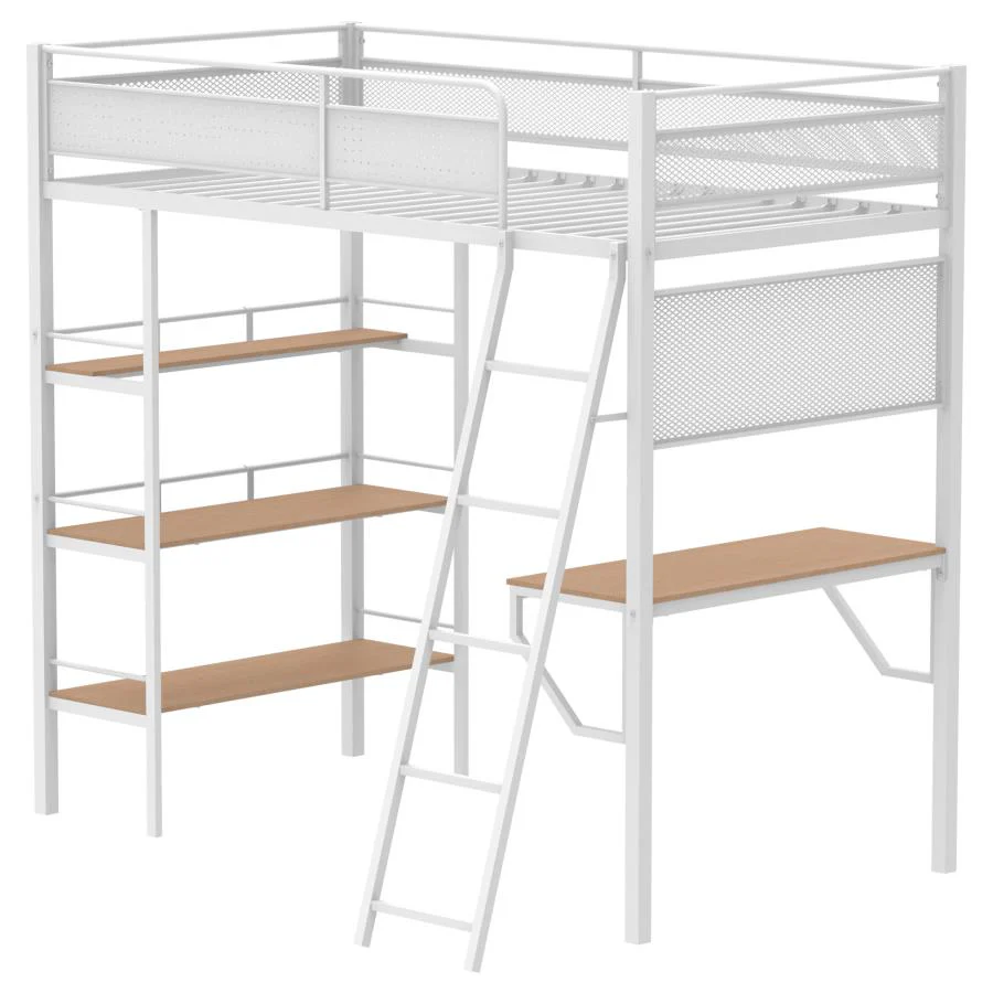 Campus - 3-Shelf Metal Twin Workstation Loft Bed - Image 10