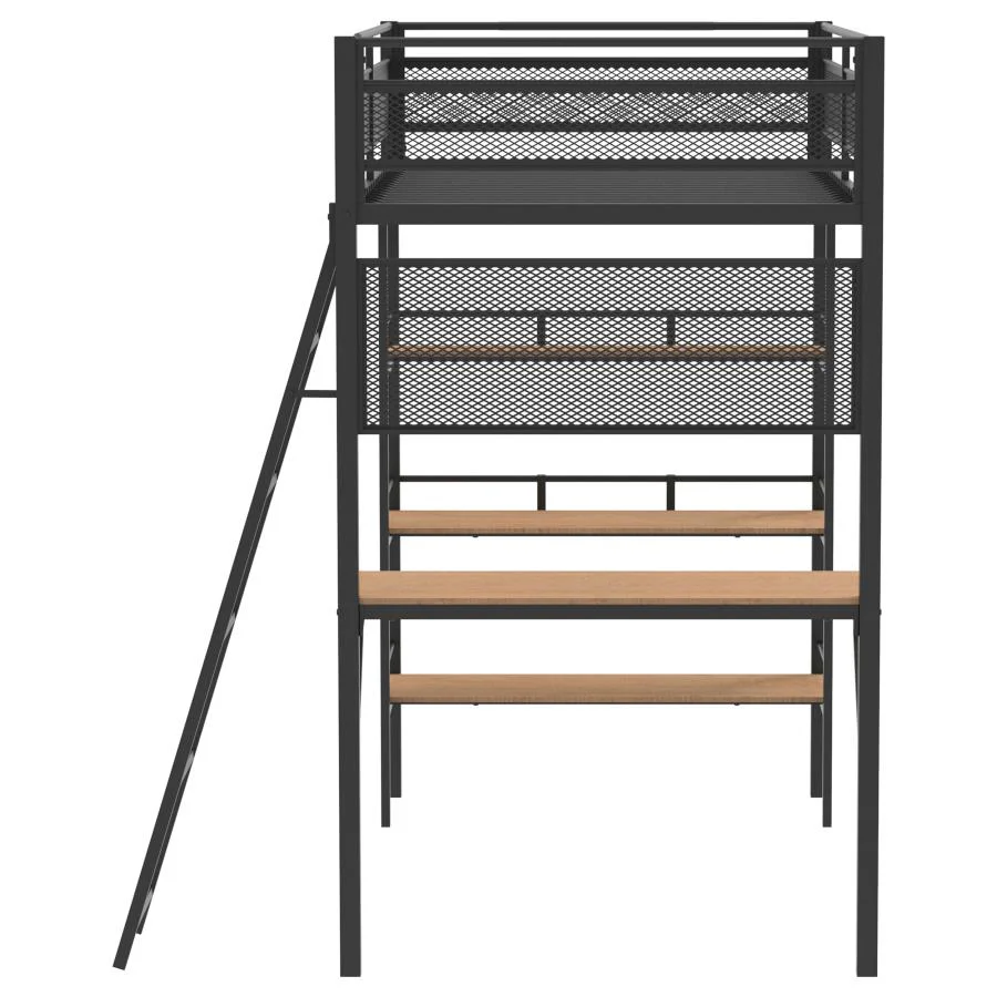 Campus - 3-Shelf Metal Twin Workstation Loft Bed - Image 11