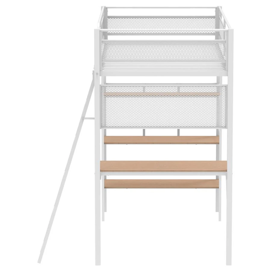 Campus - 3-Shelf Metal Twin Workstation Loft Bed - Image 12