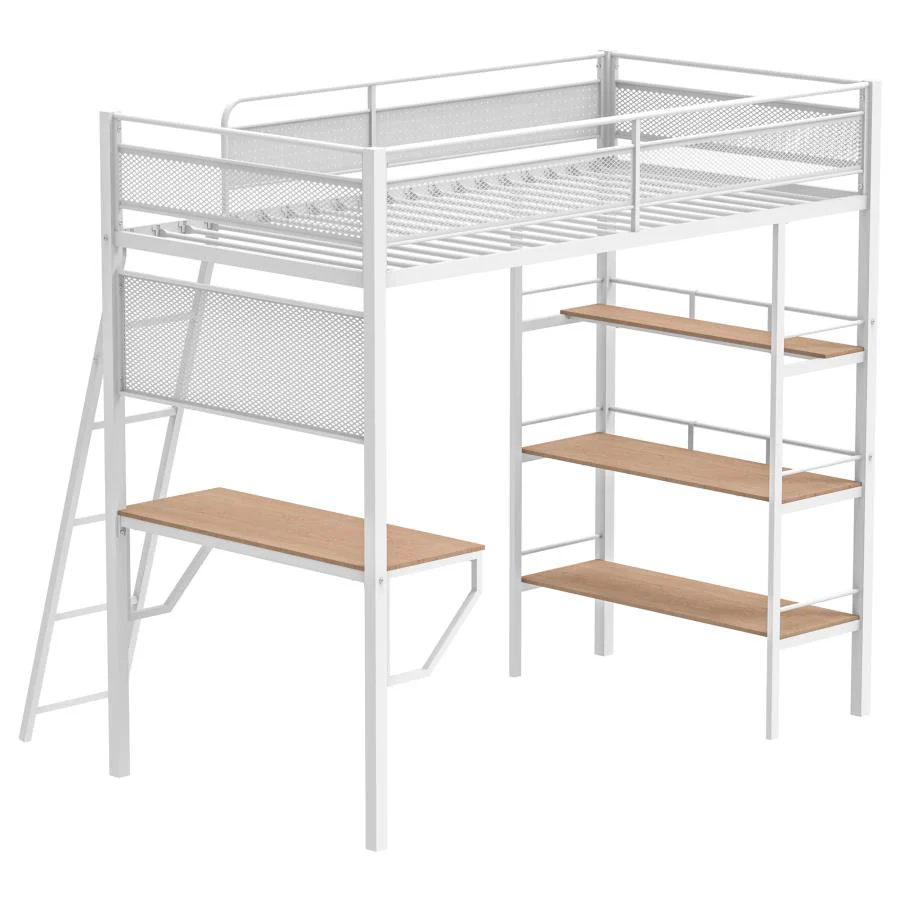Campus - 3-Shelf Metal Twin Workstation Loft Bed - Image 14