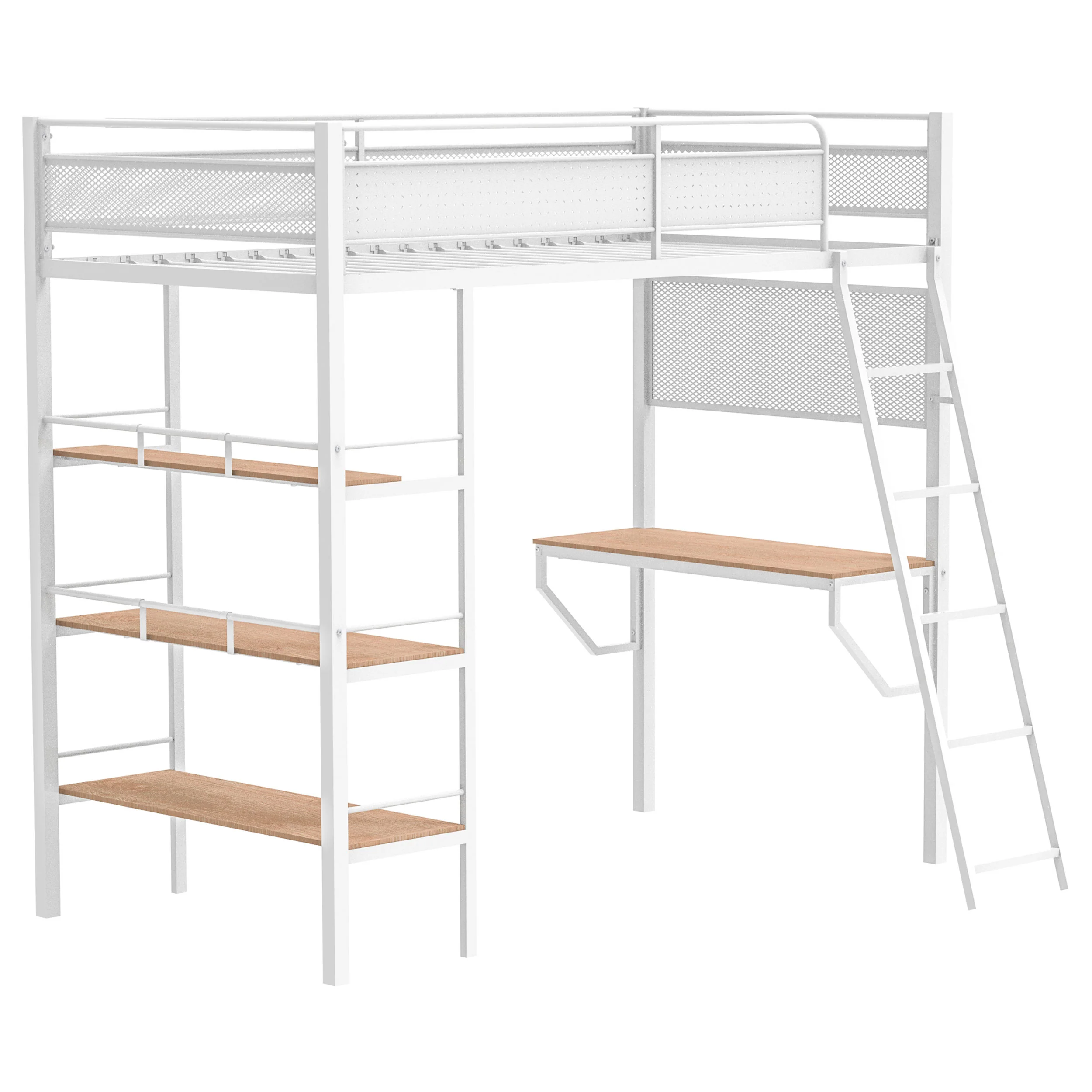 Campus - 3-Shelf Metal Twin Workstation Loft Bed - Image 18