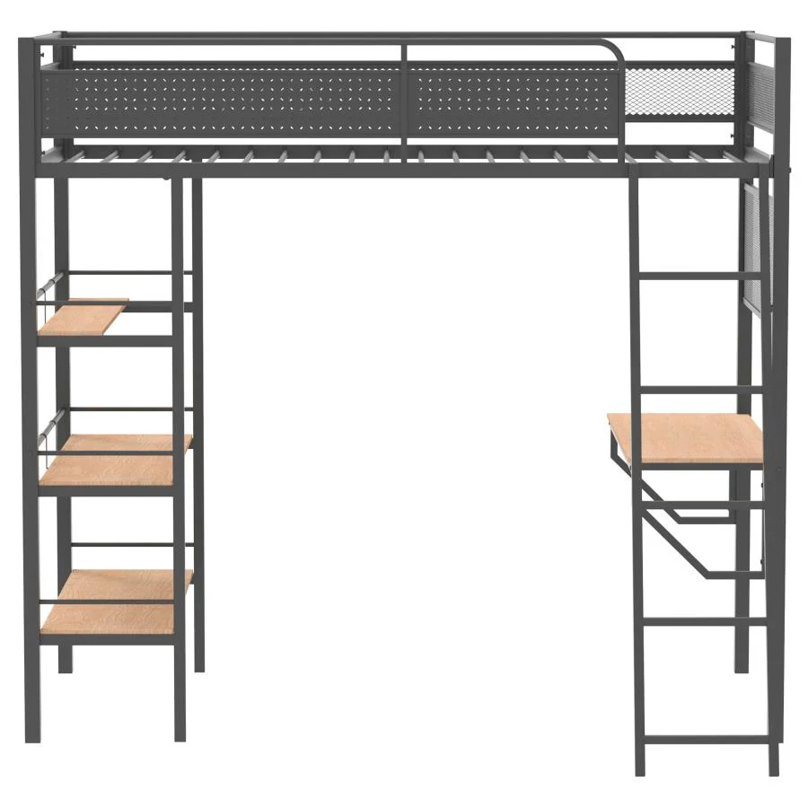 Campus - 3-Shelf Metal Twin Workstation Loft Bed - Image 7