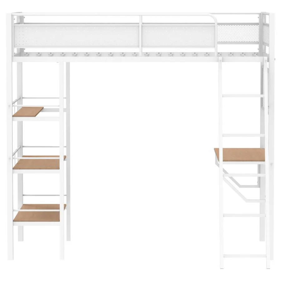 Campus - 3-Shelf Metal Twin Workstation Loft Bed - Image 8