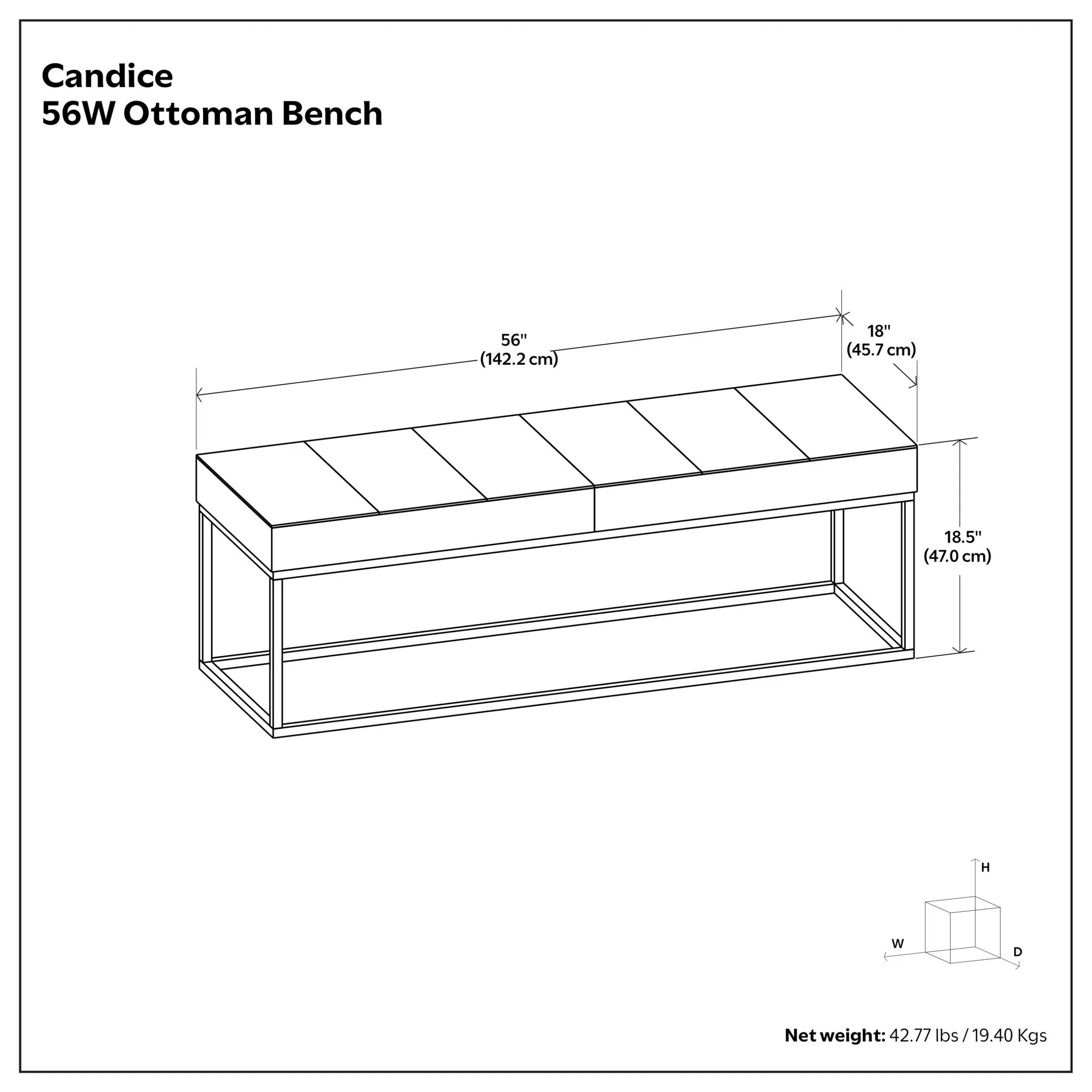 Candice - Ottoman Bench - Tan / Black - Image 2