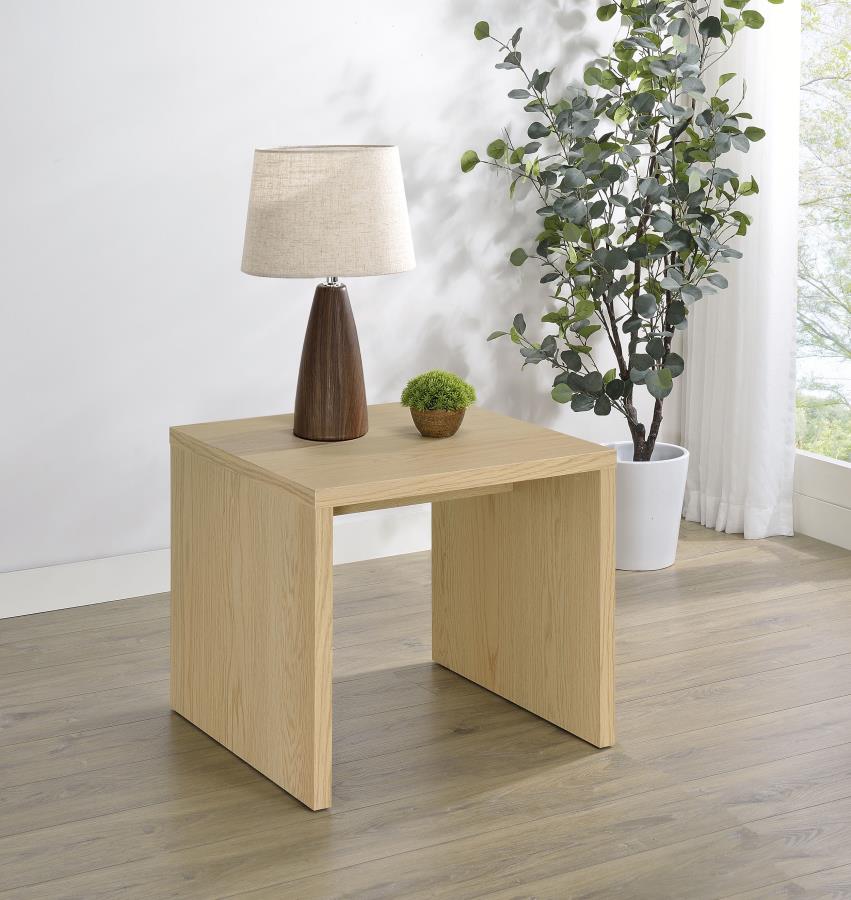 Canoga - Engineered Wood Accent Side End Table - Light Oak - Image 2